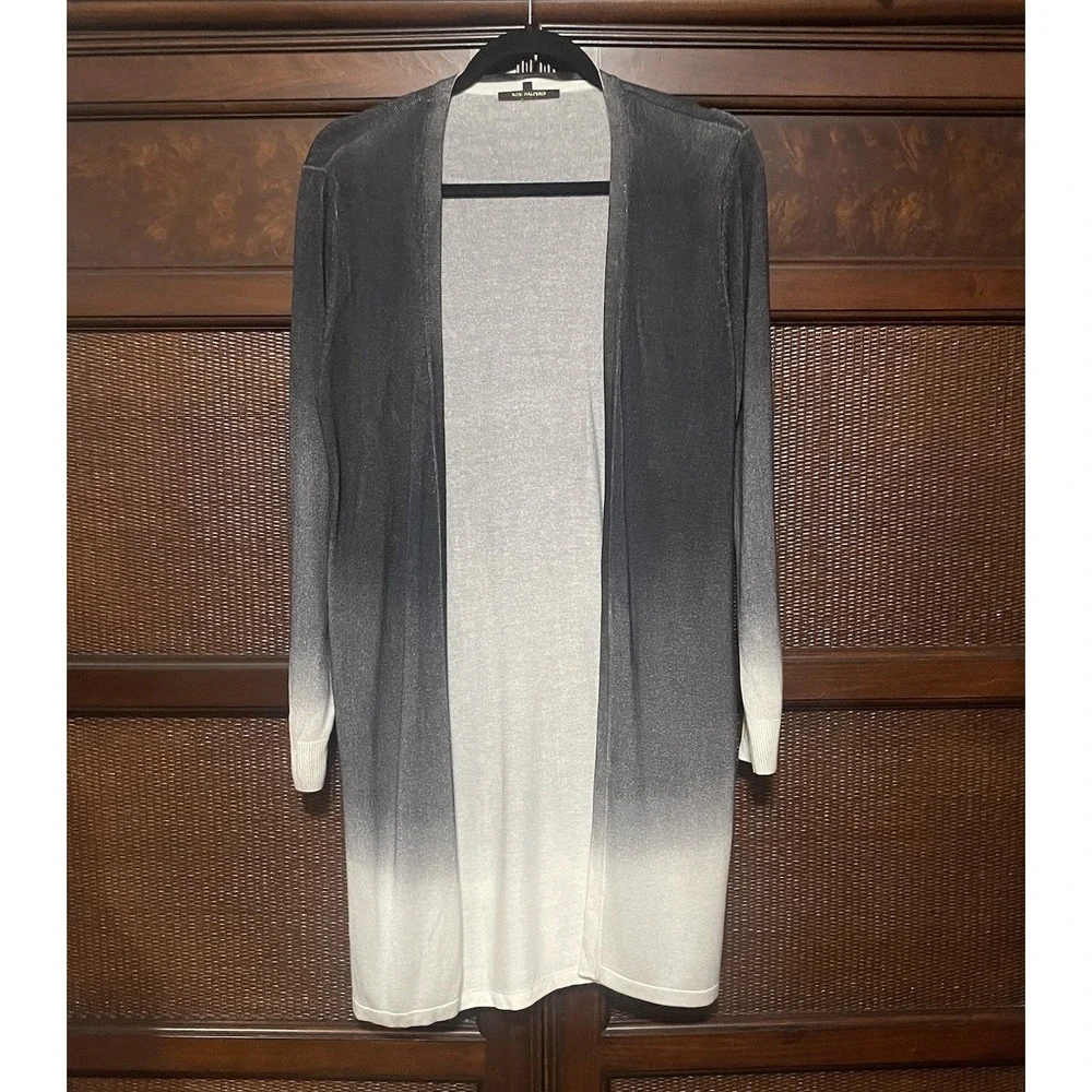 Kobi Halperin‎ Women's Gray Ombre Cardigan Lightweight Sweater  Duster Size M